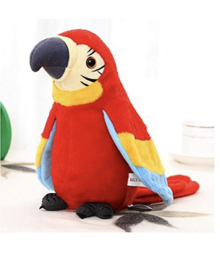 Talking Plush Parrot Scarlet Macaw Interactive Toy